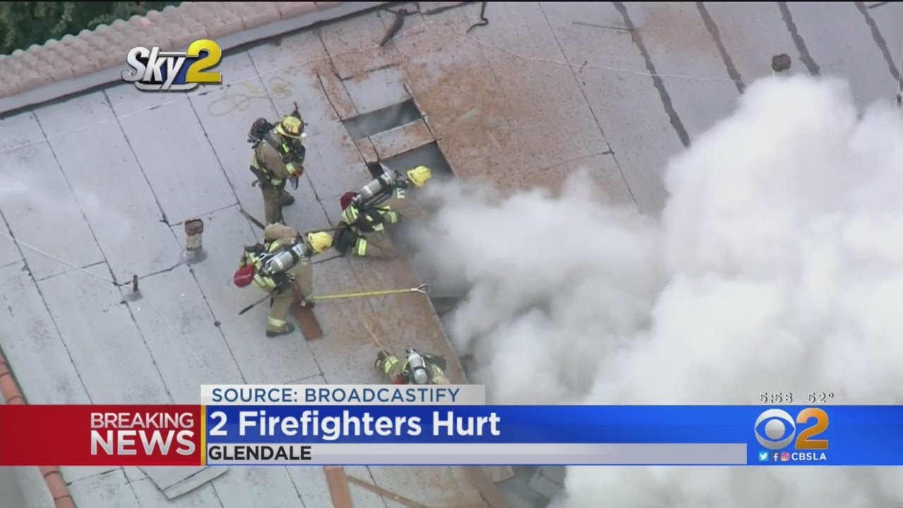 Mayday Call Heard Over Scanners As Firefighters Fall Battling Apartment Blaze In Glendale