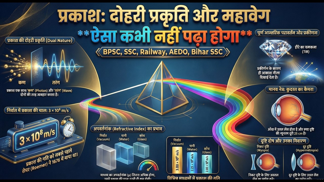 Physics of Light in Hindi | प्रकाश का भौतिकी | BPSC, Bihar SSC & All Exams#bpsc #science #ssc #viral