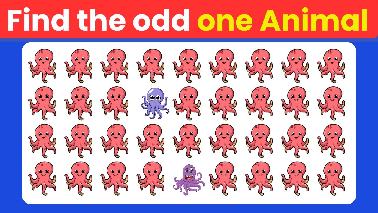 Find the Odd One Out 🐵🐶🐼 | Animals Edition | Easy to Hard (30 Levels) | Brain Quiz