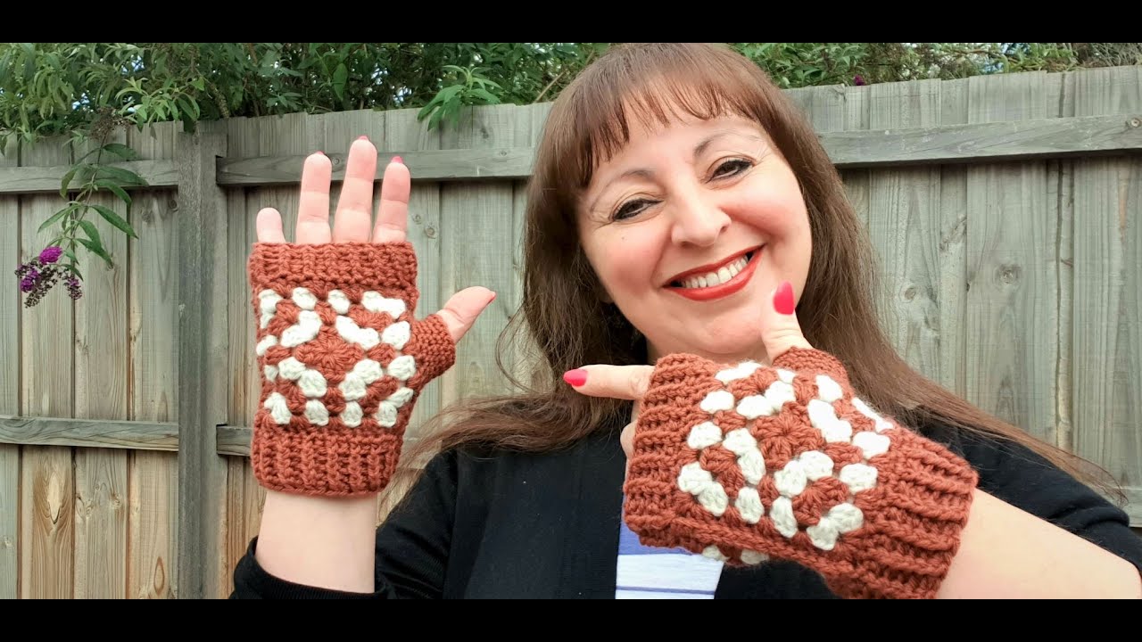 Granny Square Fingerless Gloves
