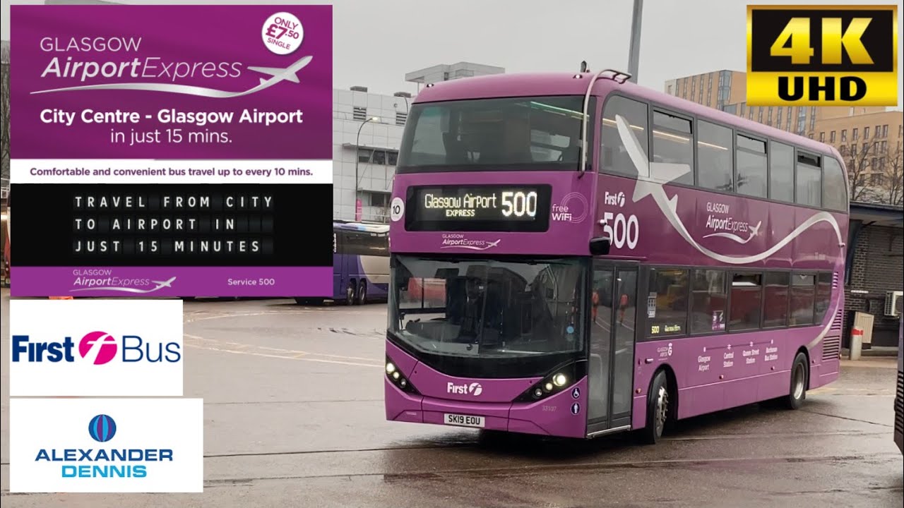 [FirstBus: 500 City Centre to Glasgow Airport] Alexander Dennis Enviro400 City (33107/SK19EOU)