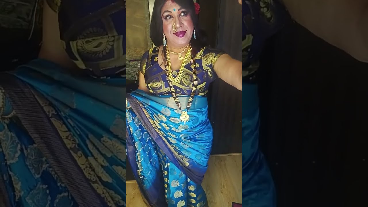 Cross Dresser PRIYA Shah changing saree, peticoat and blouse.