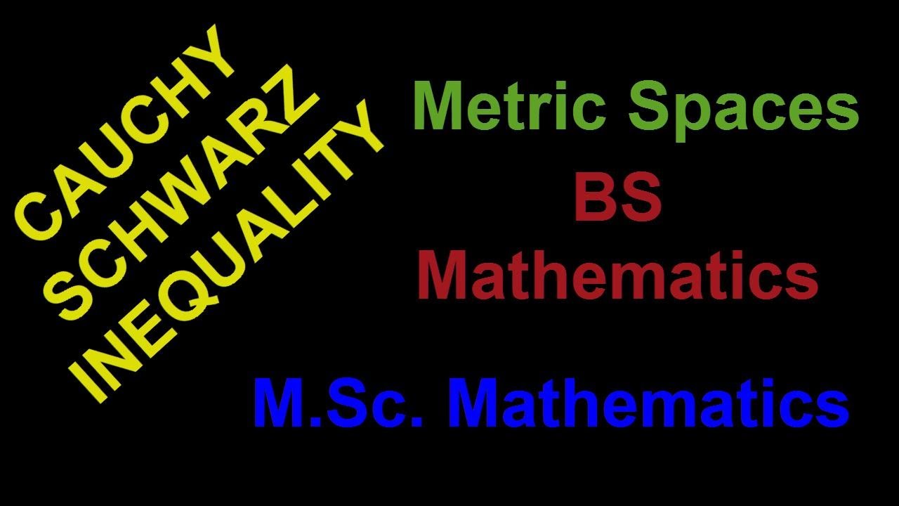 Lec_(-1) Metric Spaces,  Cauchy Schwarz Inequality (Urdu/Hindi)