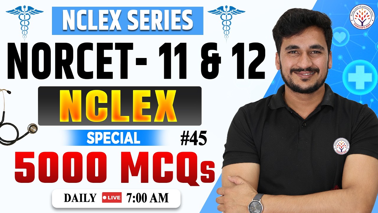 NORCET 11 & 12 NCLEX MCQ Series | NCLEX Based 5000 Important MCQs | NORCET 11 Preparation |Vikas Sir