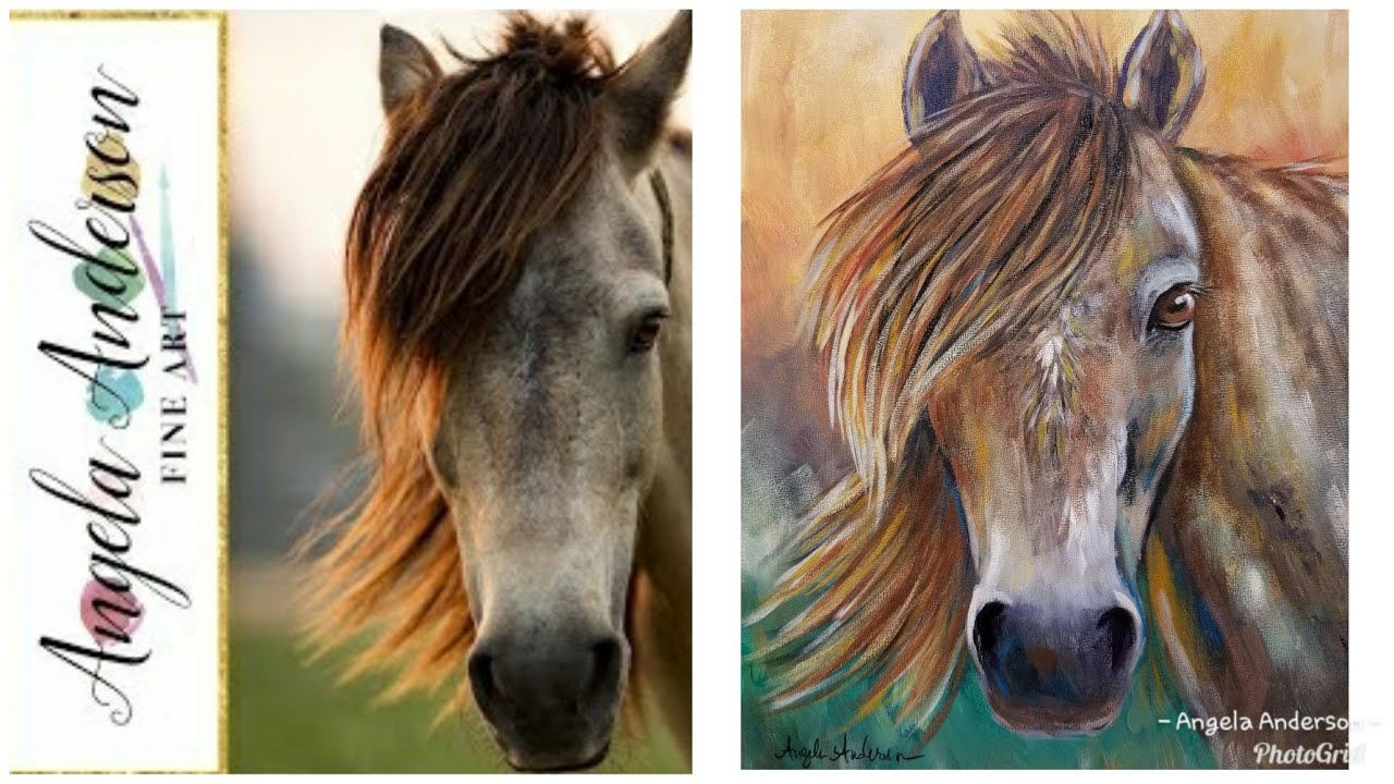 Simple HORSE Portrait LIVE Acrylic Painting Tutorial
