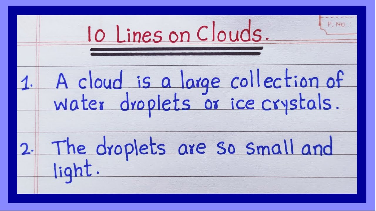 10 Lines on Clouds in English | Few Lines on clouds | About cloud