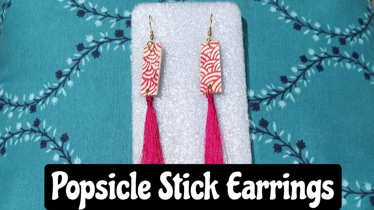 DIY Earrings using Popsicle Sticks | Easy Handmade Jewellery | Earrings Making using Ice cream Stick