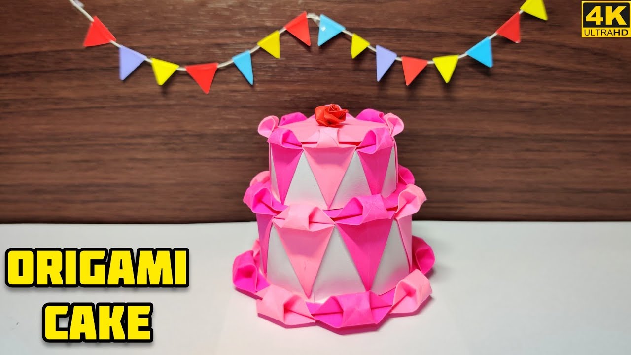 How to make Origami Cake | How to make Paper Cake | Paper craft