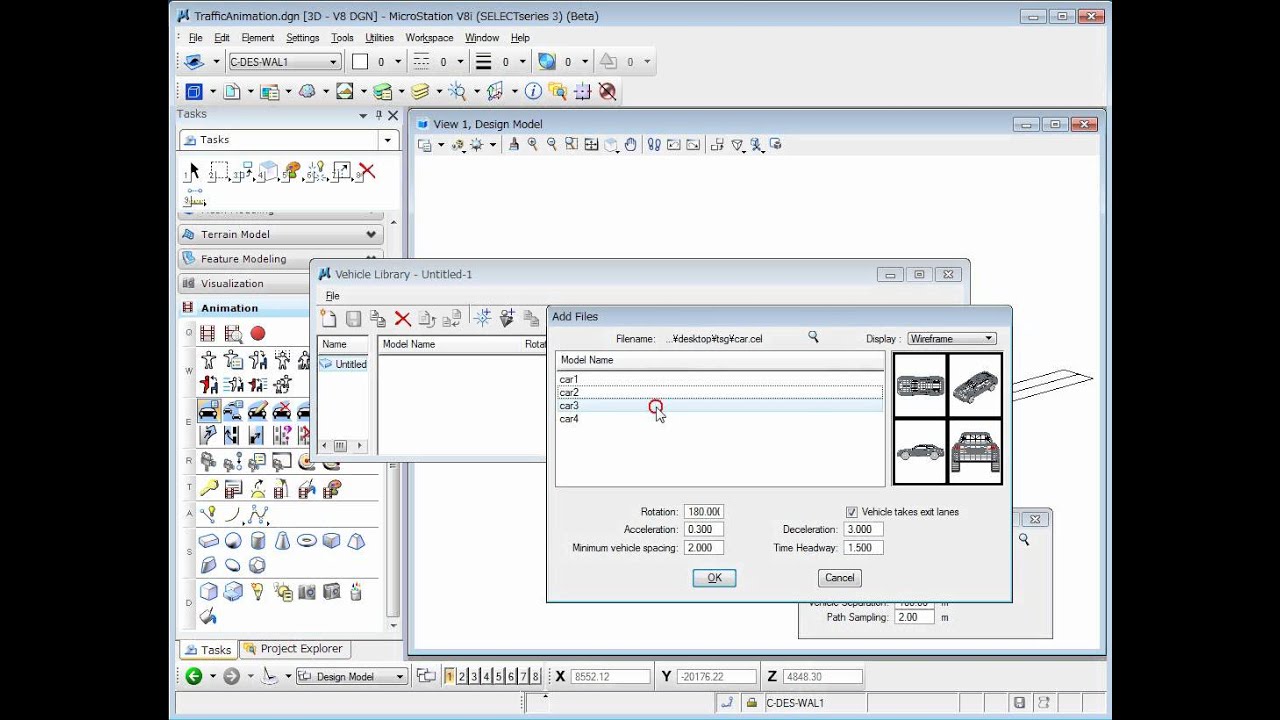 Traffic Animation by MicroStation V8i (SS3)