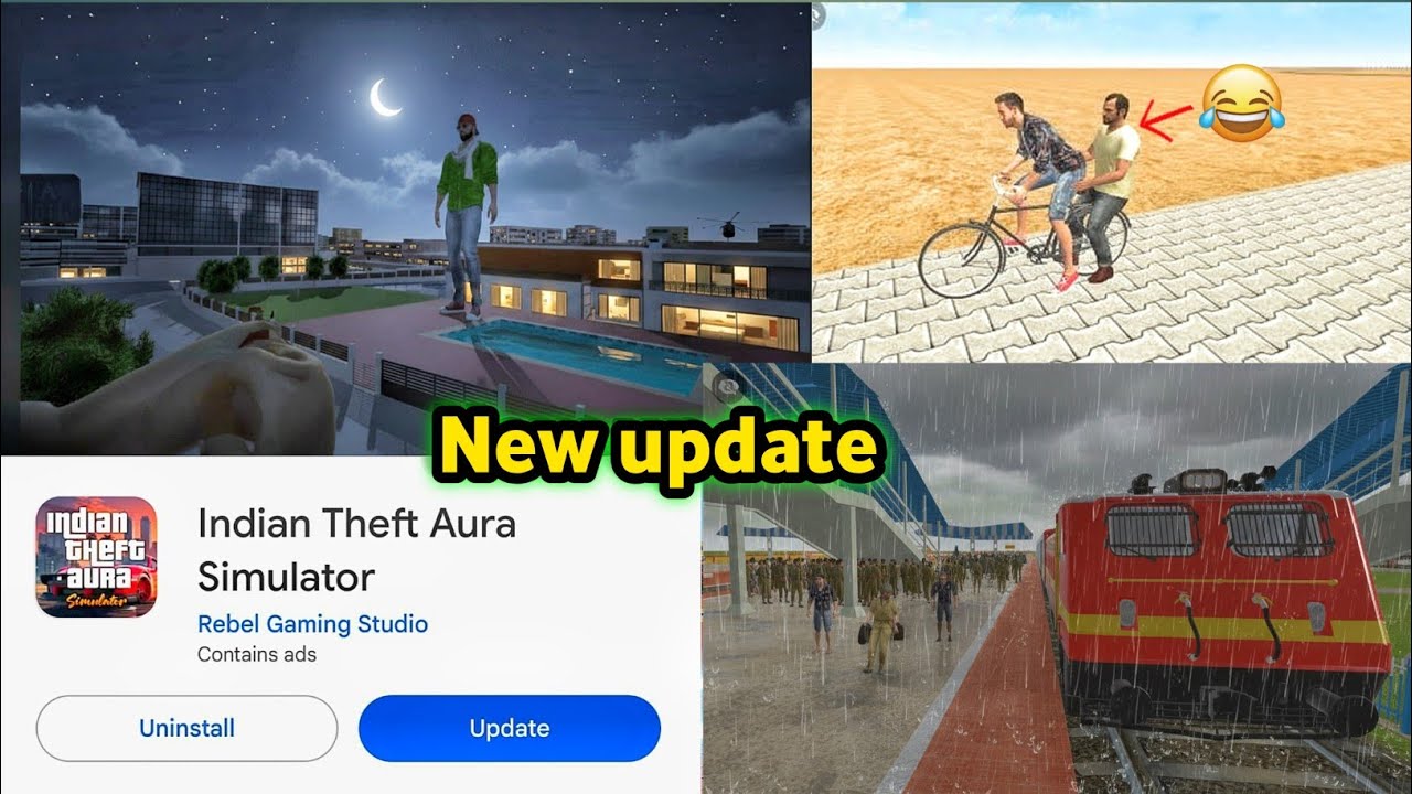Indian Theft Aura Simulator New Update | Night Mode + GTA & Rain Mod | More Secret Features 🔥