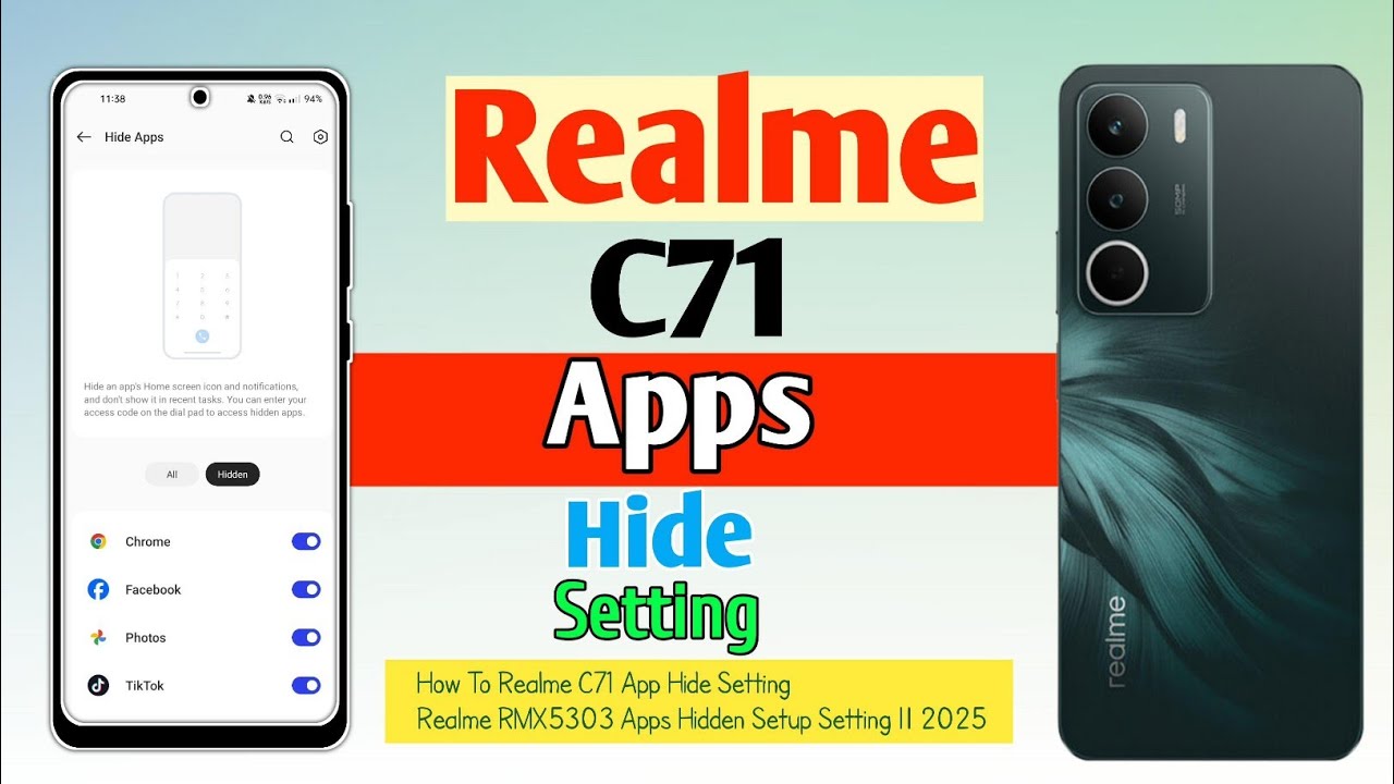How To Realme C71 App Hide Setting || Realme RMX5303 Apps Hidden Setup Setting || 2025