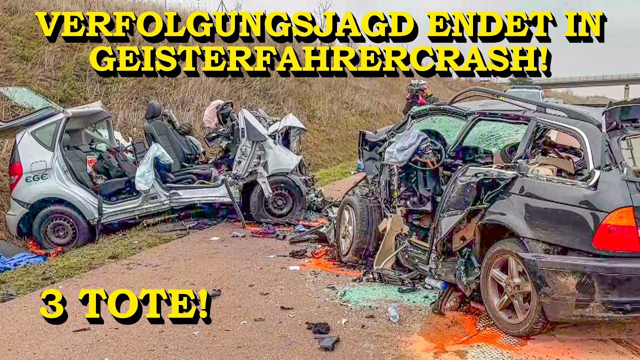 +++ DREI TOTE BEI GEISTERFAHRER-CRASH +++ VERFOLGUNGSJAGD MIT POLIZEI ENDET IN HORRORUNFALL AUF A38