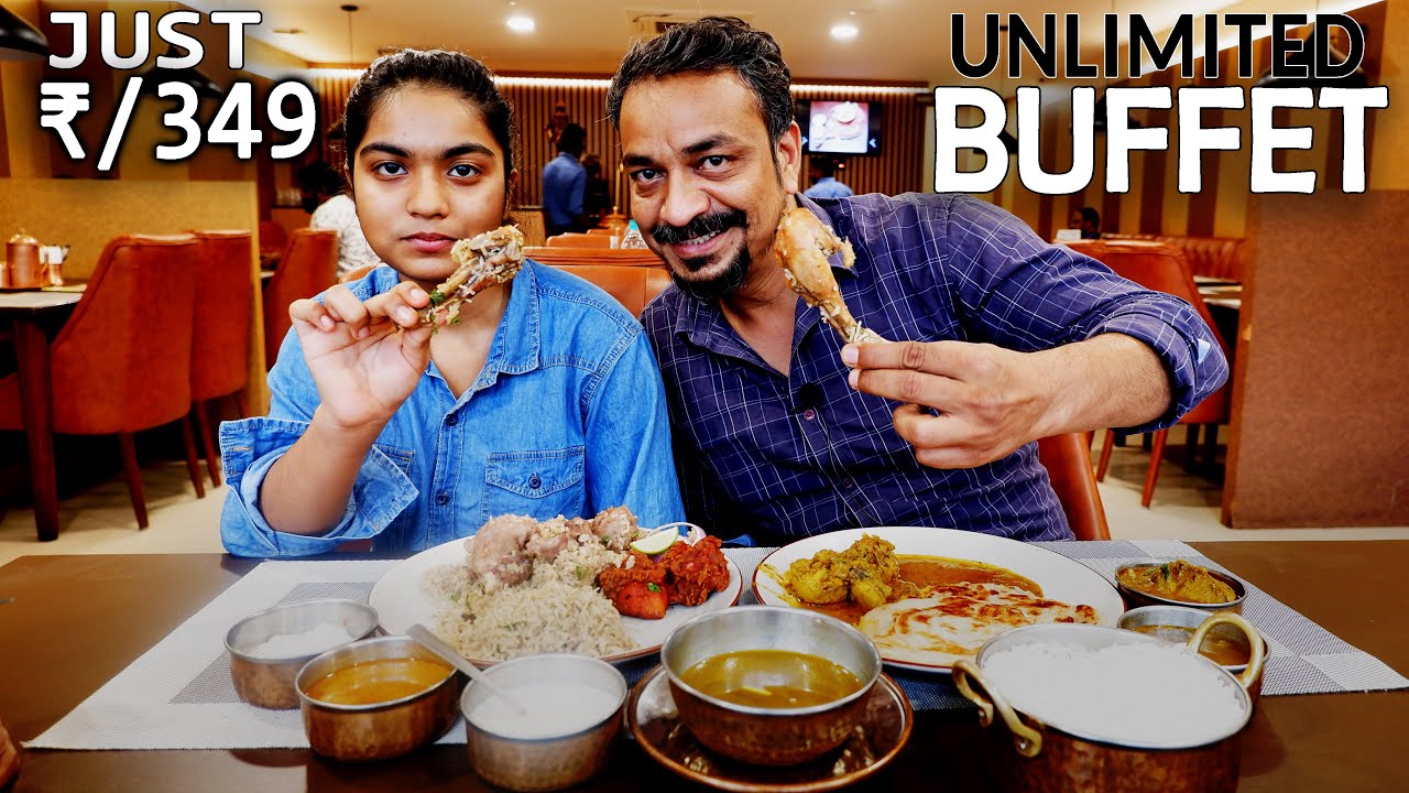 JUST ₹ / 349 - UNLIMITED MUTTON + CHICKEN BIRYANI + PAROTTA + KABAB +CHICKEN CURRY + RICE + SWEET