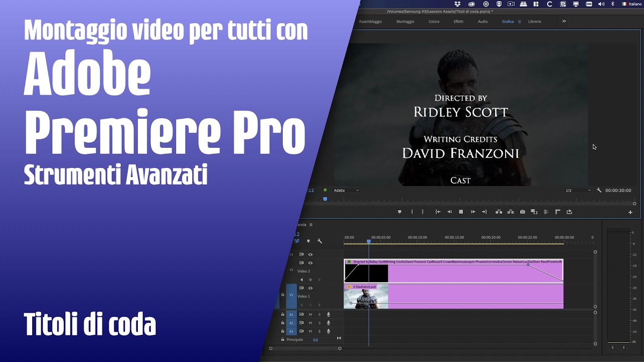 Adobe Premiere Pro: Titoli di coda a scorrimento