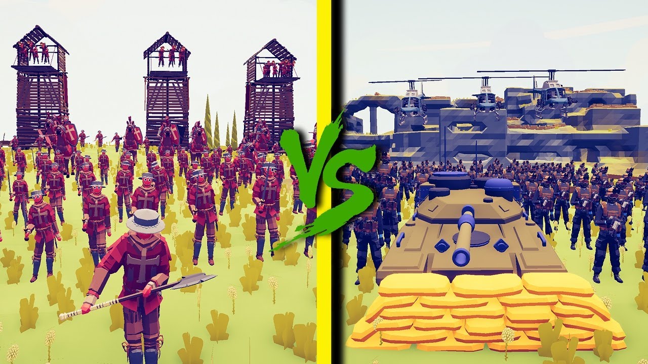 MODERN ARMY vs MEDIEVAL ARMY - Totally Accurate Battle Simulator TABS