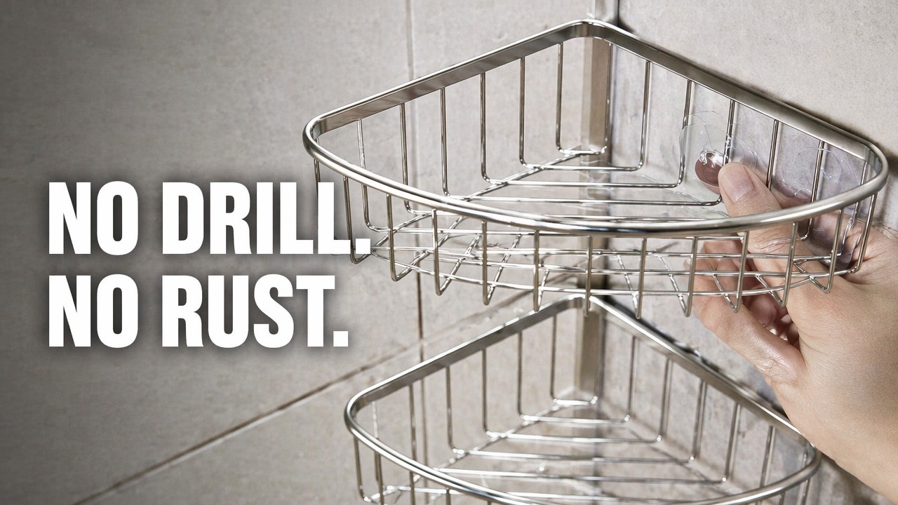 Suction Cup, Two Tier, Stainless Steel Corner Shower Caddy Review