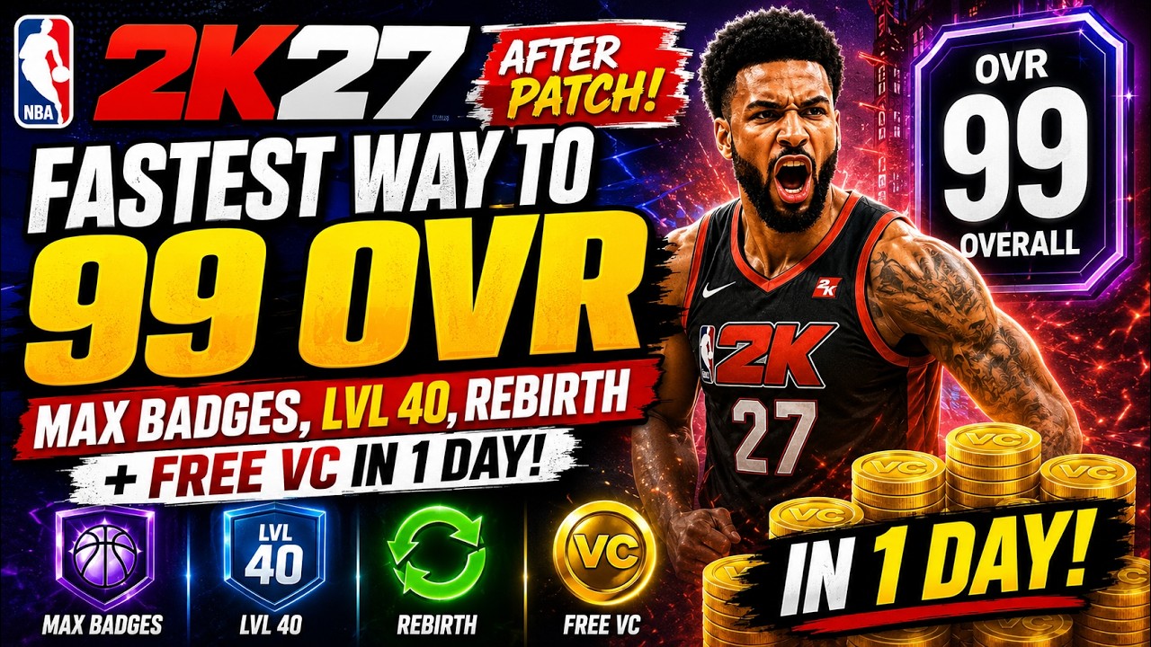 FASTEST METHOD MAX OUT YOUR PLAYER 99 OVR AFTER PATCH! MAX BADGES, LVL 40 REBIRTH + FREE VC