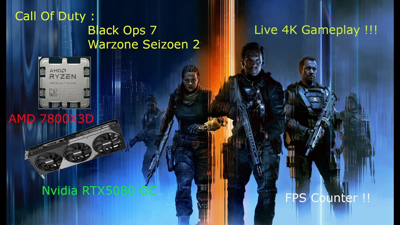 Nvidia RTX5080  with CPU 7800X3D  4K live gameplay.