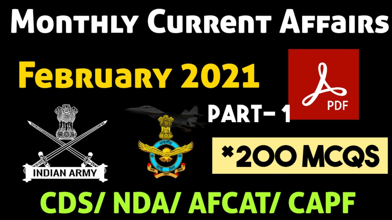 Current Affairs February 2021 | Part - 1