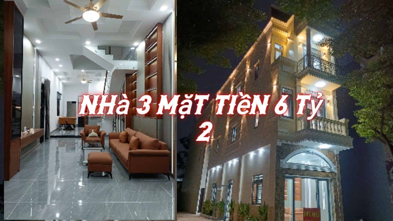 Bán nhà 3 mặt tiền 6 tỷ 2 gần kính nổi