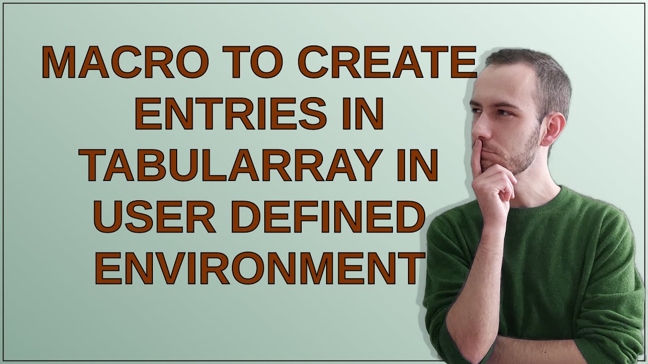 Macro to create entries in tabularray in user defined environment