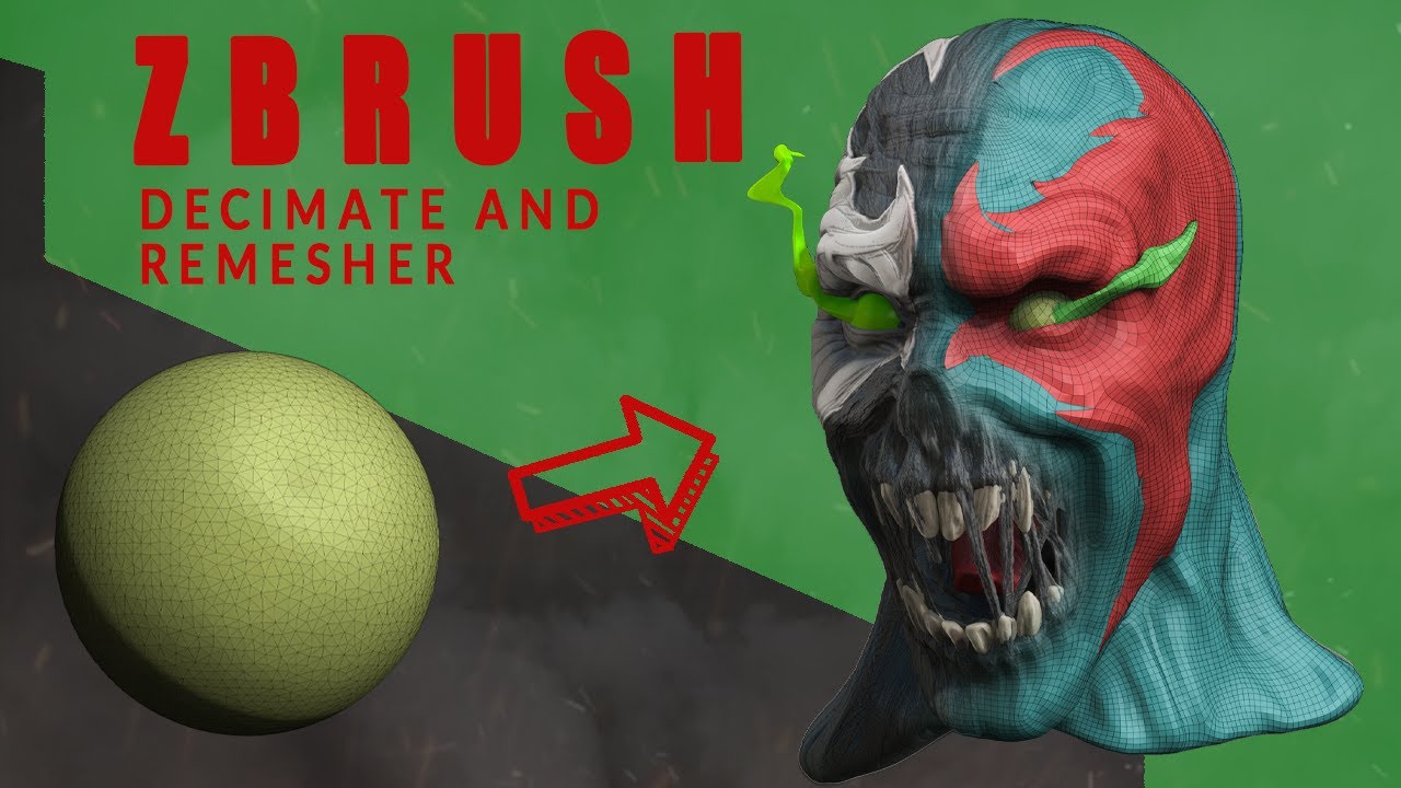 Серия кратких советов по ZBrush: использование ZRemesher и Decimate для управления топологией