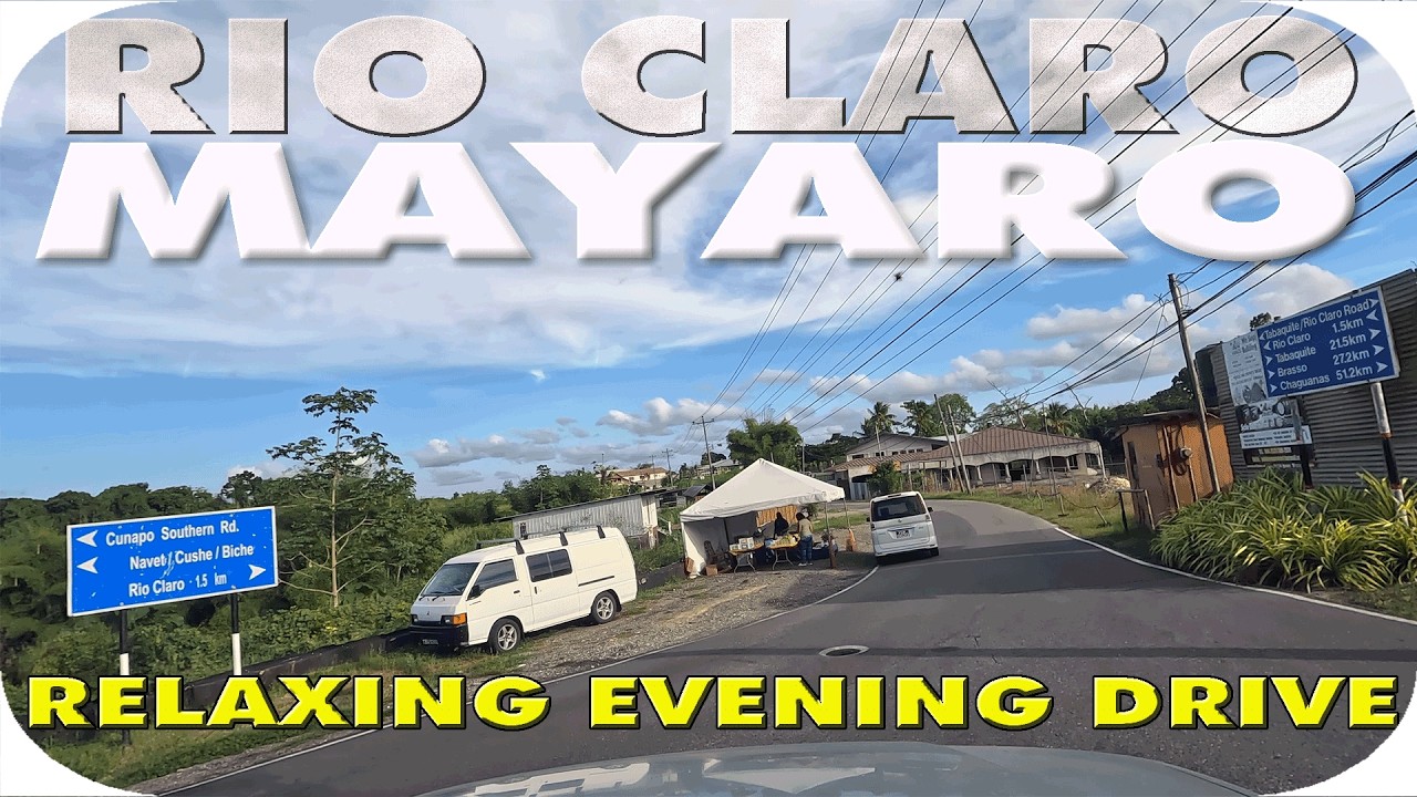 Rio Claro - Mayaro Relaxing Evening Drive 4K, Trinidad near to Venezuela, Caribbean