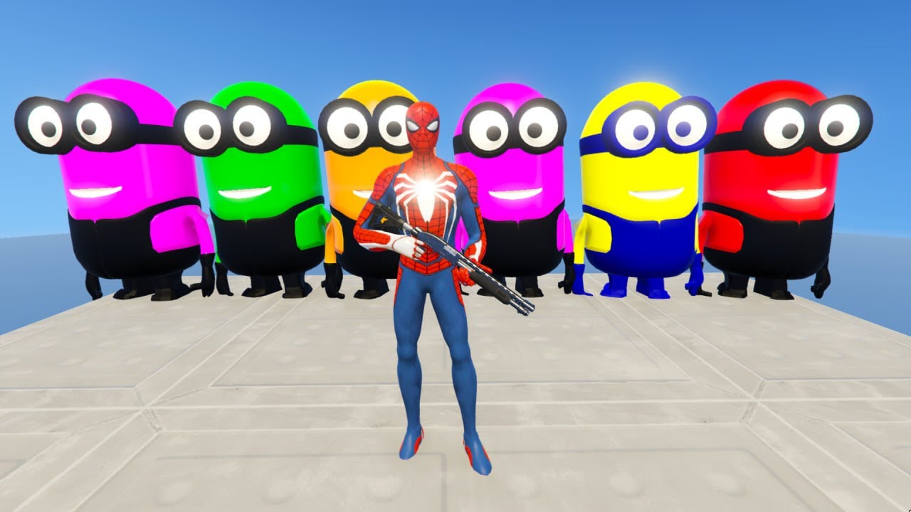 GTA 5 Epic Ragdolls | RED SPIDERMAN VS RED MINION VS GREEN MINION (Euphoria Physics/Funny Fails)#09