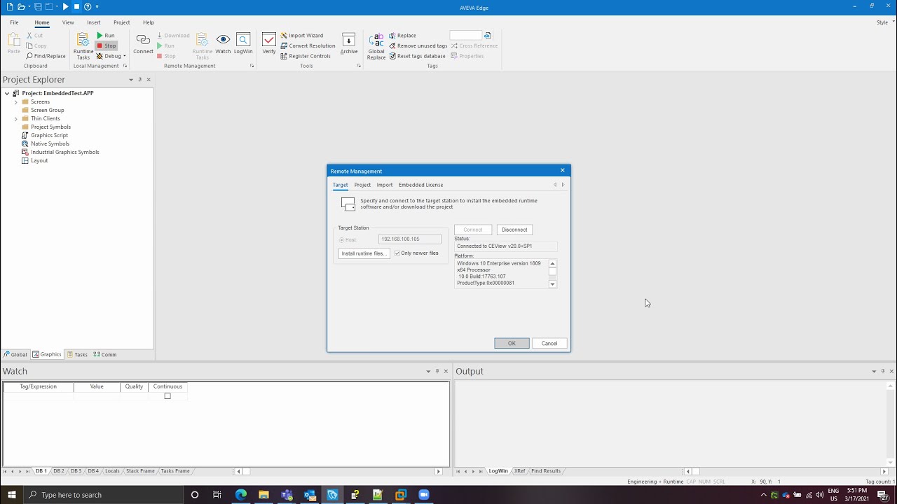 How to install, license and automatically startup an AVEVA Edge/InduSoft Web Studio Embedded Runtime