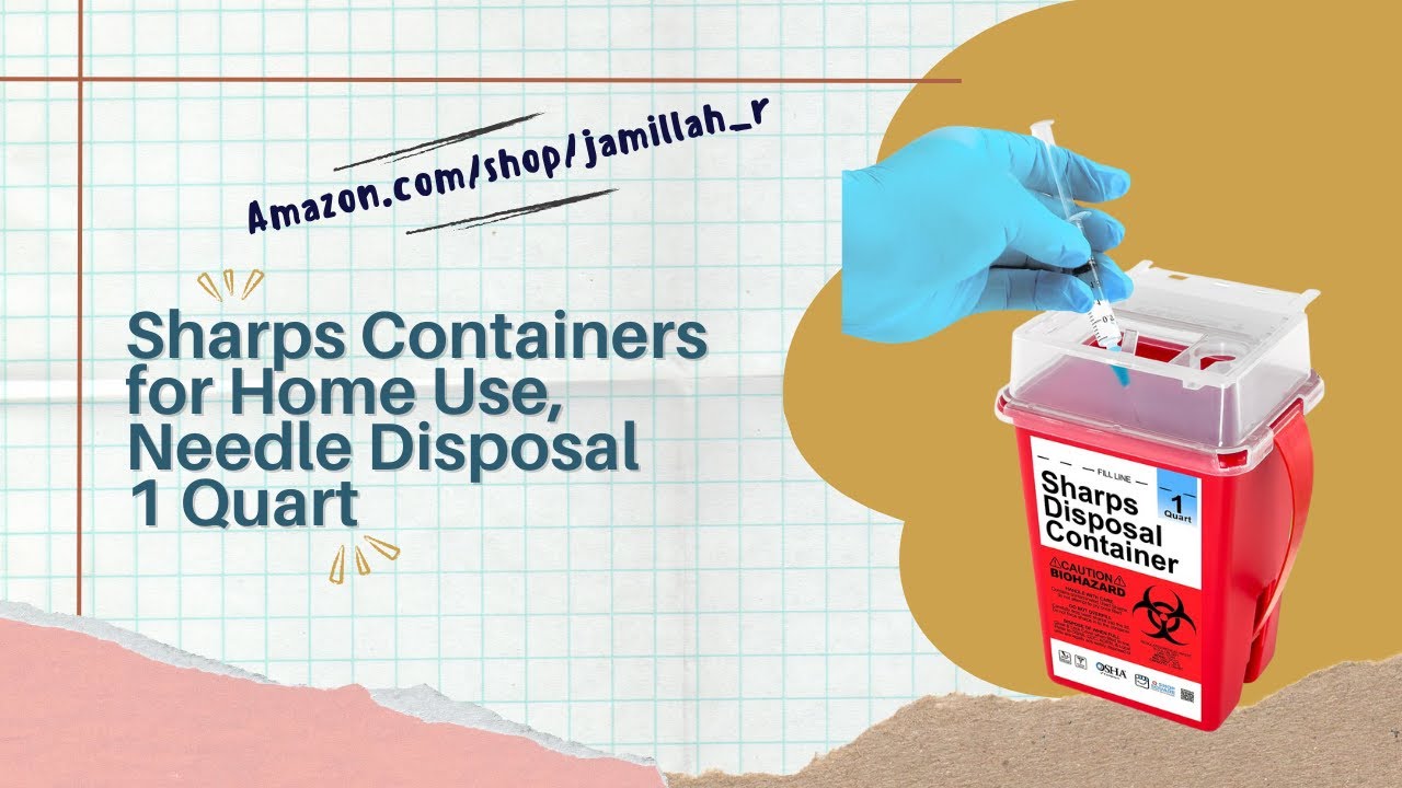 Safe Needle Disposal at Home | Compact Sharps Container for Syringes, Lancets & Blades