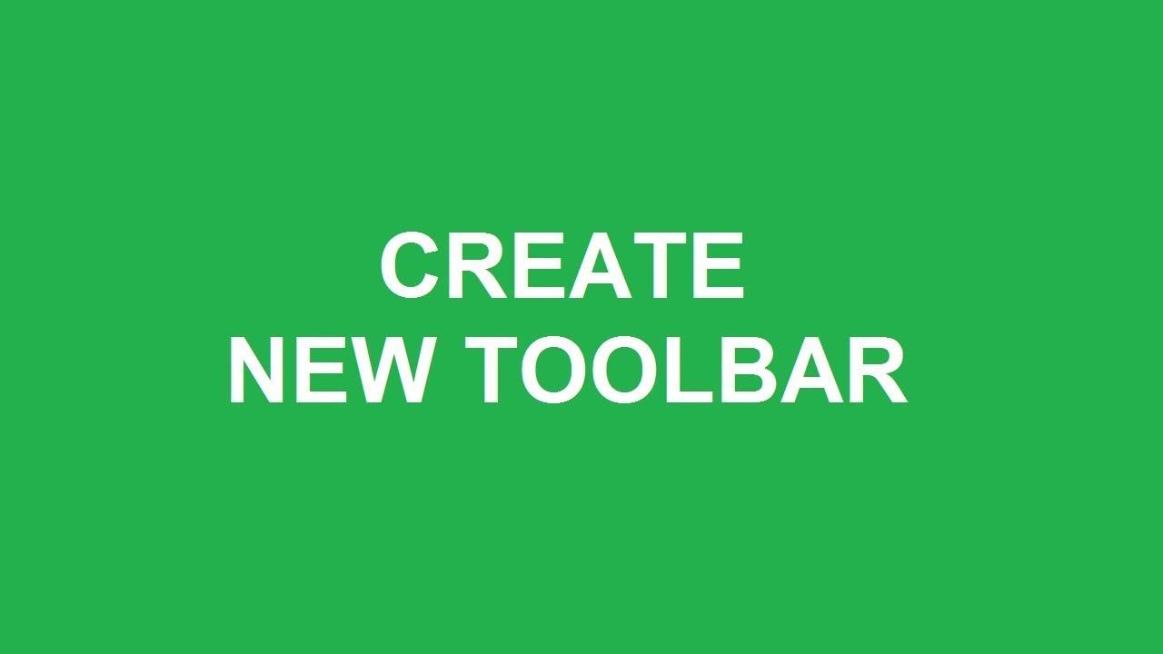 How to Create a New Toolbar in AutoCAD