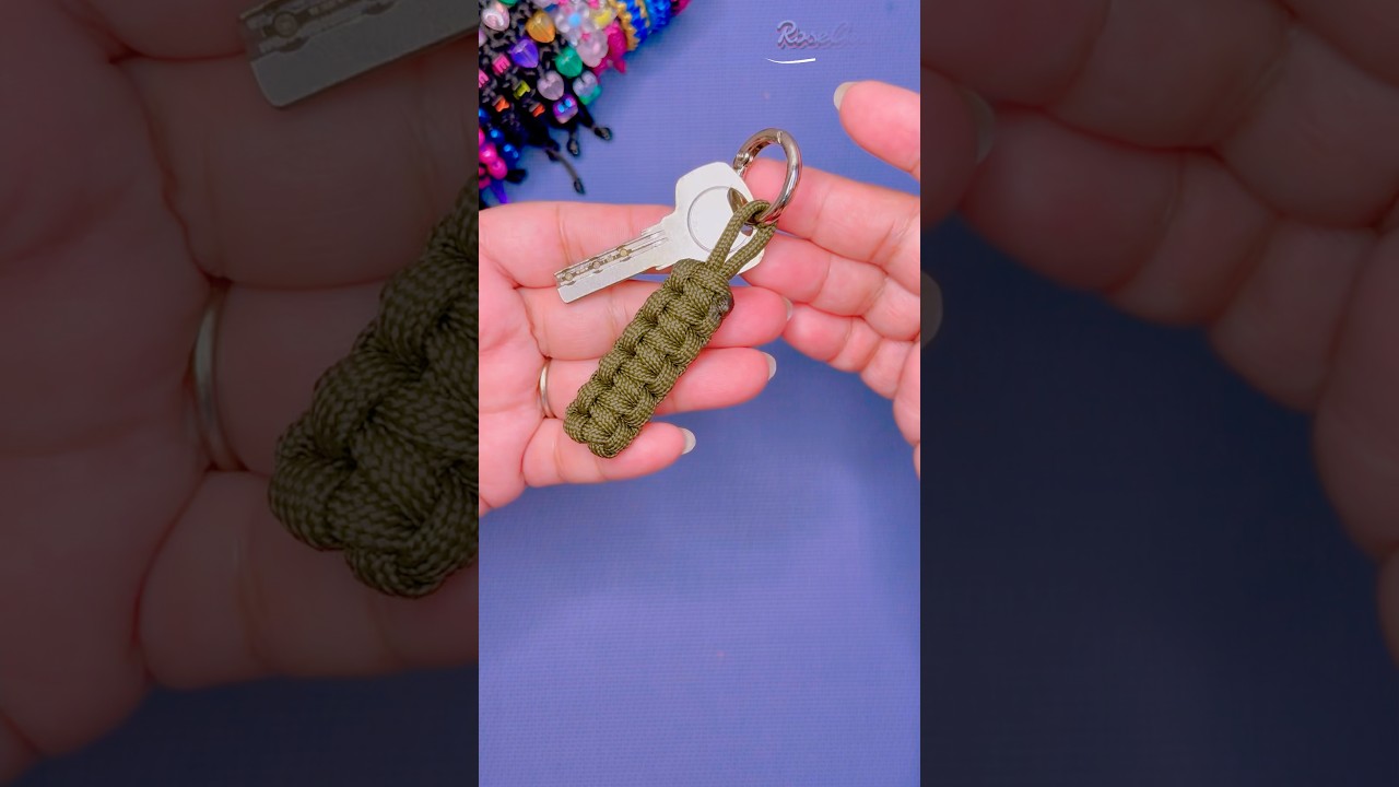 DIY keychain 💕✨ easy Paracord keychain #diy #paracord ##tutorial #shorts #viralvideo