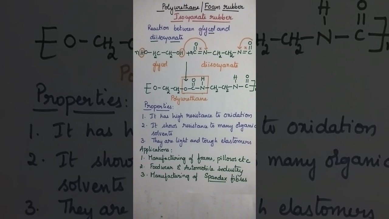 #Polyurethane rubber#Isocyanater ubber#PolymerTechnology#JNTUK#JNTUH#videos#Applied Chemistry#shorts