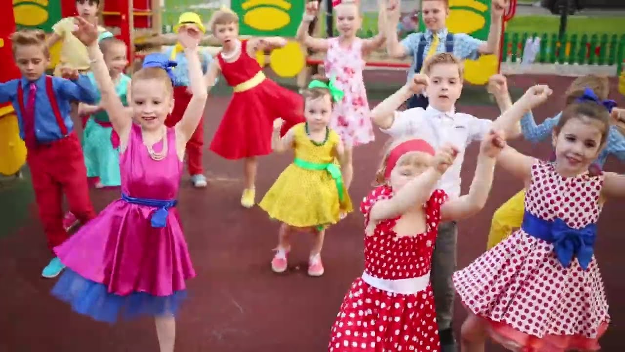 Lovely kids and cartoons dancing ever