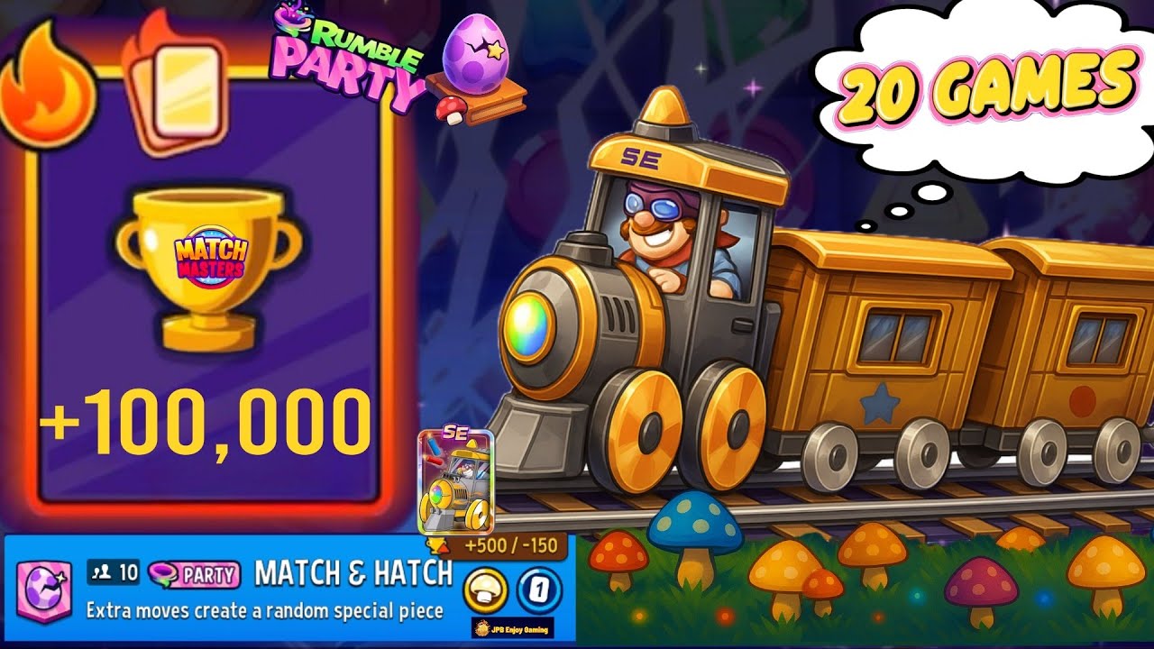 Play 20 GAMES /100,000 Trophy 🏆 Rumble Party Match & Hatch 🐣+Mushroom🍄SE All ABOARD Best Booster