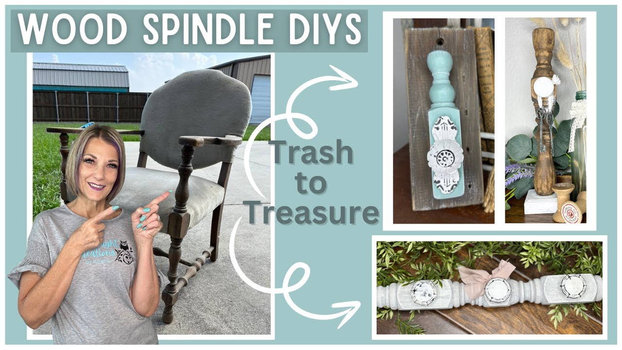 Wood Spindle Diys/Shabby Cottagecore Decor/Scrap wood DIYs