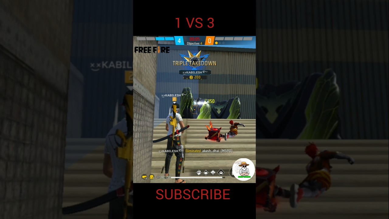1 vs 3 || free fire op game play || Blind Gaming || #blindgaming #freefire #trending #shorts #ff