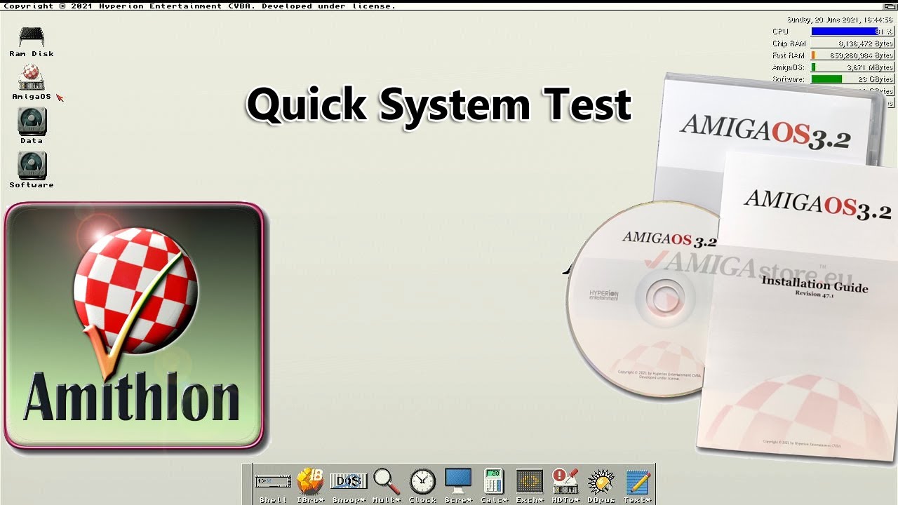 Amithlon ejecutando Amiga OS 3.2 - Kickstart 47.96