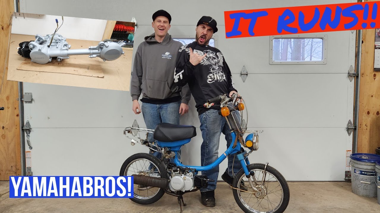 The Yamaha QT50 is ALL DONE!! We smoked the pipe, and it fired right up!  #yamaha #freedom