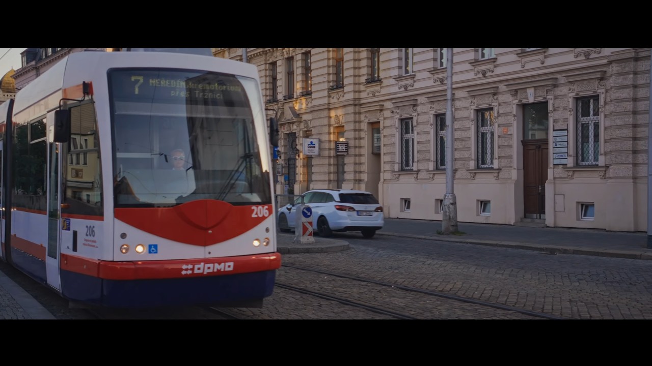 Czech Republic, Olomouc, tram 7 ride from Náměstí Hrdinů to Neředín Krematorium