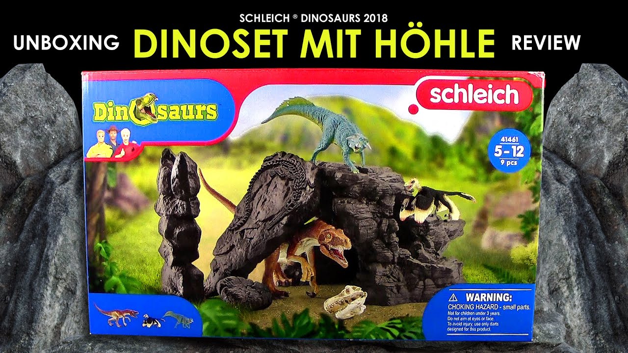 Schleich ® Dinosaurier - Dinoset mit Höhle 41461 Dinosaur Set with Cave - Unboxing & Review (German)