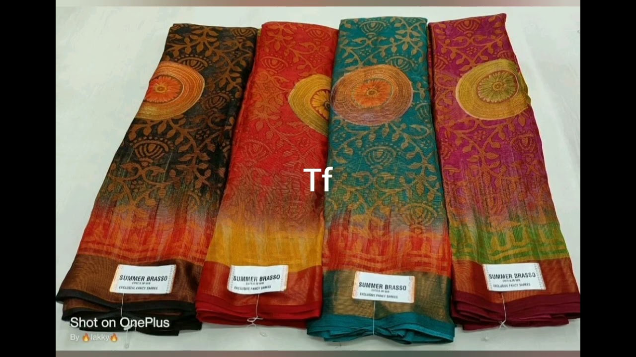 new copper zari chiffon brasso sarees 460rs