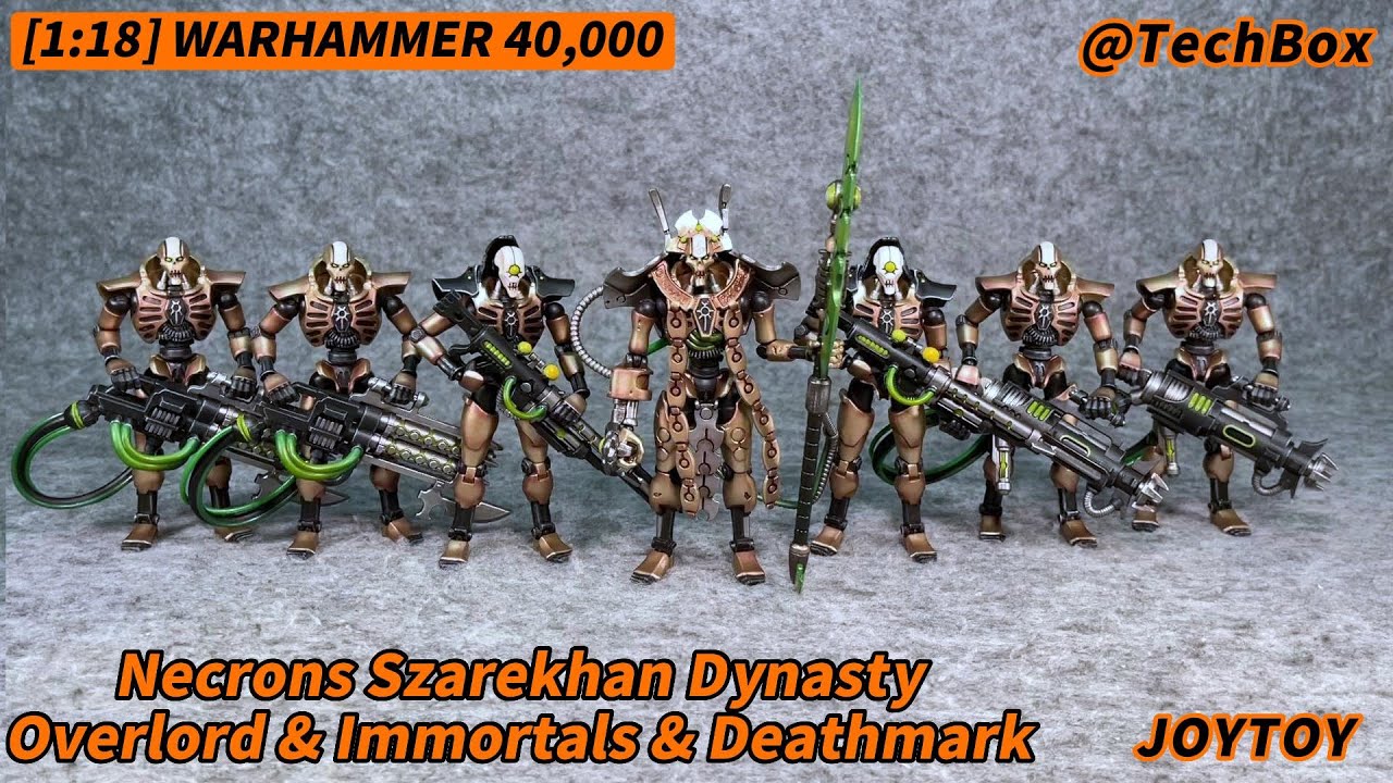Joytoy Warhammer 40K, Necrons Szarekhan Dynasty Overlord & lmmortals & Deathmarks, 1/18 figure