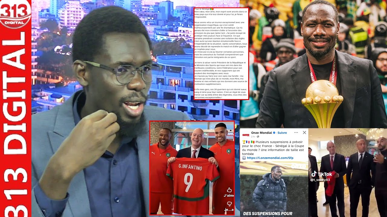 Daouda Djigal décortique le message de Pape Thiaw, Photo fuité de Infantino et les joueurs Marocains