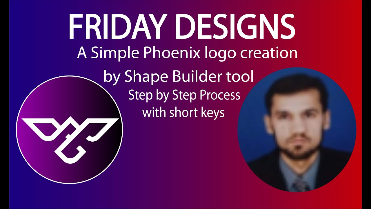 Simple Phoenix logo creation by shape builder tool in Illustrator (FRIDAY DESIGNS)