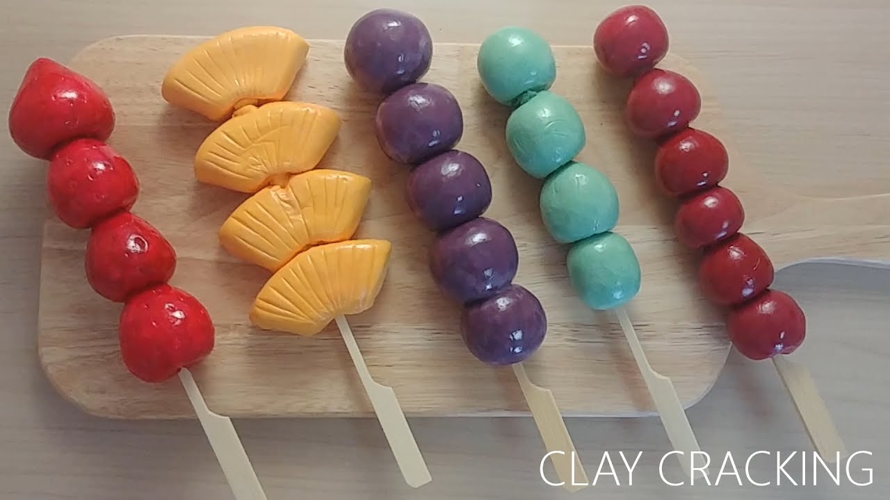 clay cracking tanghulu 점토 부수기 탕후루