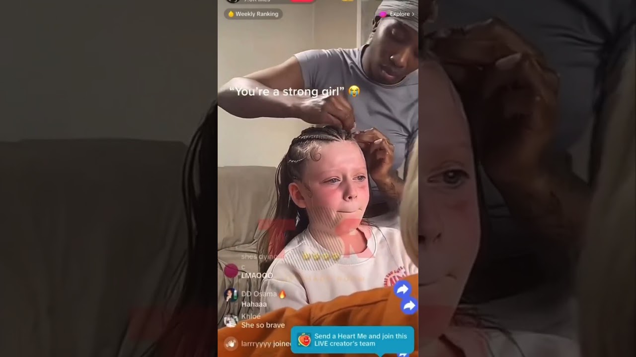 White Girl Getting Braids