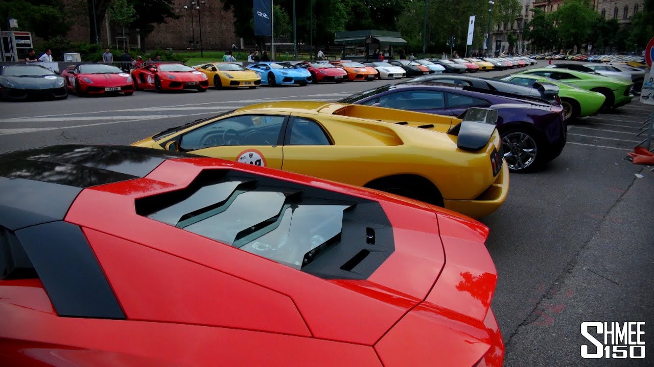 350 LAMBOS! Tour of the Lamborghini 50th Anniversary Grid