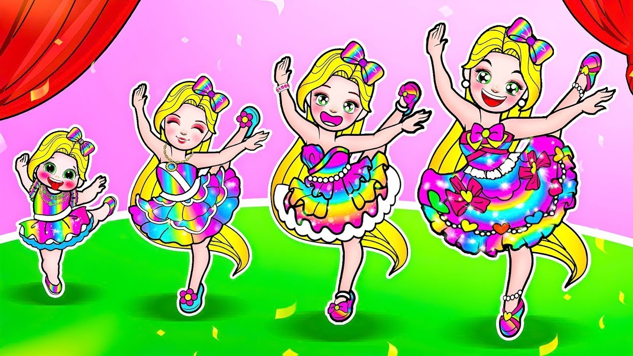 [🐾paper doll🐾] Princess Rapunzel Daughter Makeup and Dress Up Design - Rapunzel Family