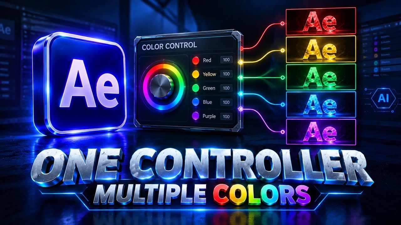Control Multiple Colors With ONE Controller in After Effects | Motion Graphics Tutorial That Looks L